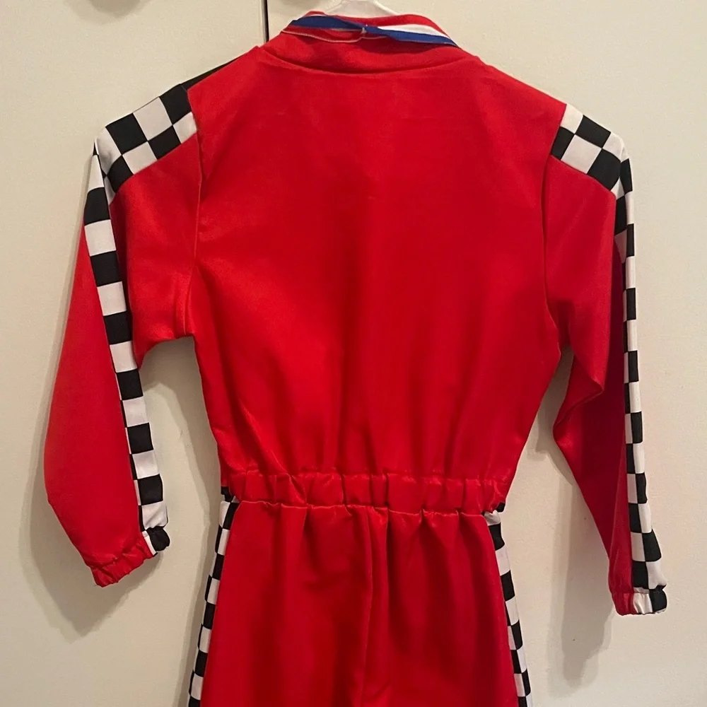 Kids Red Racing Costume with Cap - Picture 7 of 8
